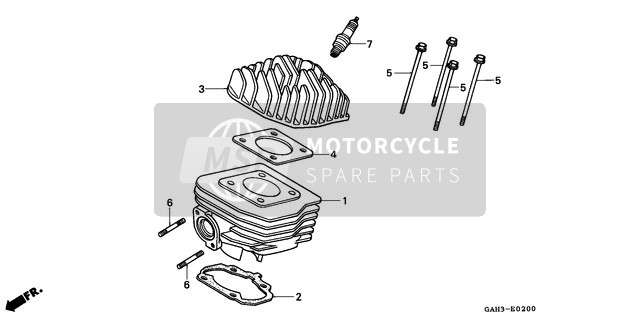 Honda SK50M 1996 Zylinder/Zylinderkopf für ein 1996 Honda SK50M